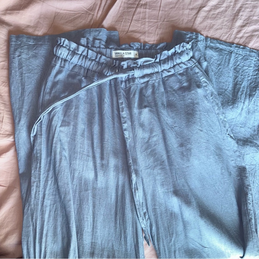 Blue Linen Pants
